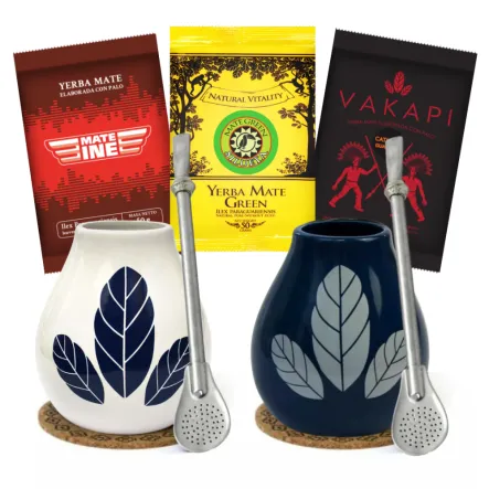 Ekonomiczny Zestaw Startowy Yerba Mate Dla Dwojga Blue & White