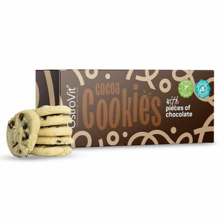 Ciastka z Kawałkami Czekolady Bez Dodatku Cukru 130 g - OstroVit