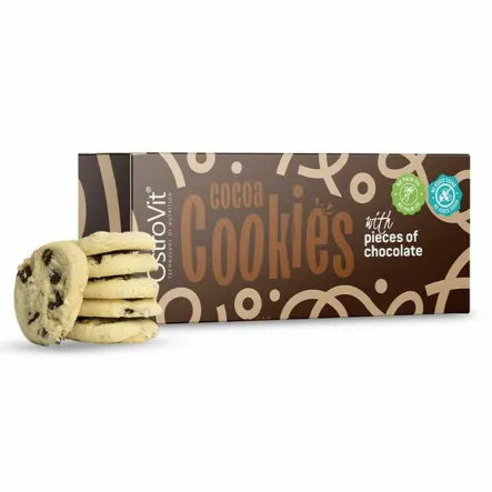 Ciastka z Kawałkami Czekolady Bez Dodatku Cukru 130 g - OstroVit