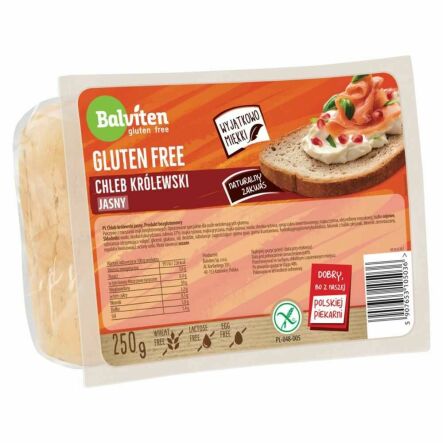 Chleb Bezglutenowy Królewski Jasny Supreme 250 g - Balviten - Przecena Krótka Data Minimalnej Trwałości