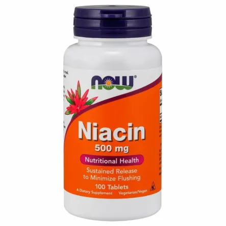 Niacin Niacyna 500 mg 100 Tabletek Now