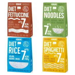 Makaron Konjac Bio Organic Diet Fettuccine 300 g + Makaron Konjac Bio Organic Diet Noodles 300 g + Makaron Konjac Bio Organic Diet Rice 300 g + Makaron Konjac Bio Organic Diet Spaghetti 300 g Diet-Food