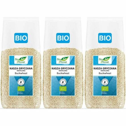 Zestaw 3 x Kasza Gryczana Niepalona Bezglutenowa Bio 1 kg - Bio Planet