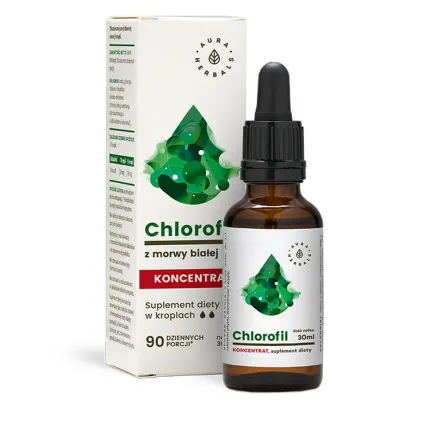 Chlorofil z Morwy Białej Koncentrat Krople 30 ml - Aura Herbals