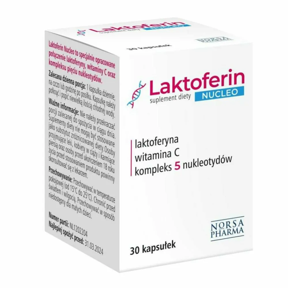 Laktoferin NUCLEO 30 kapsułek - Norsa Pharma – MarketBio