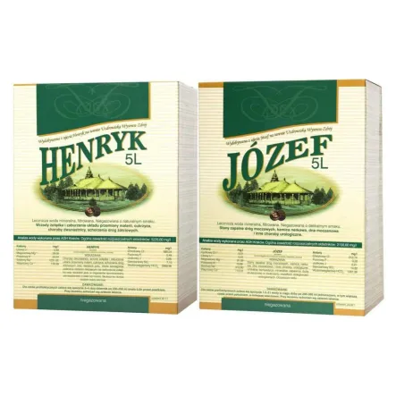 Zestaw Woda Lecznicza 5 l JÓZEF + Woda Lecznicza 5 l HENRYK - Uzdrowisko Wysowa
