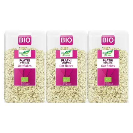 3 x Płatki Owsiane Bio 600 g - Bio Planet