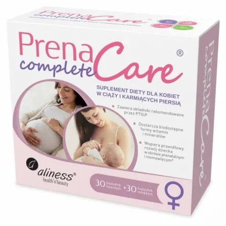PrenaCare® Complete dla kobiet w ciąży i karmiących x30 Kapsułek Twardych+ 30 Kapsułek Miękkich