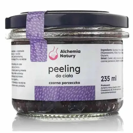 Peeling do Ciała CZARNA PORZECZKA 235 ml - Alchemia Natury - Przecena Krótka Data Minimalnej Trwałości