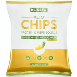 Keto Chipsy Ser Szwajcarski i Francuska Cebulka 30 g - Beketo