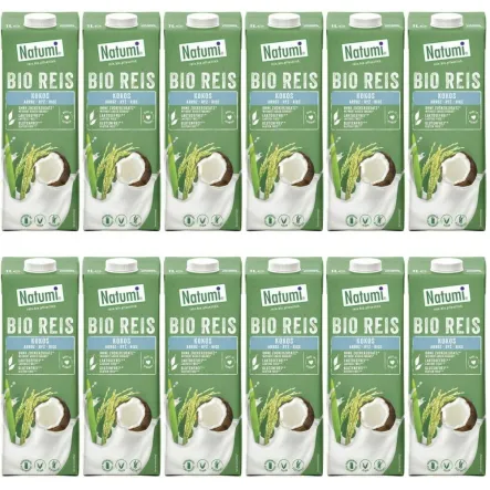 12 x Napój Ryżowo-Kokosowy Bezglutenowy Bio 1 l UHT Natumi