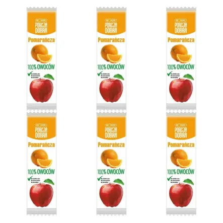 6 x Przekąska Jabłko & Pomarańcza Bez Dodatku Cukru 16 g - Porcja Dobra