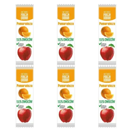6 x Przekąska Jabłko and  Pomarańcza Bez Dodatku Cukru 16 g - Porcja Dobra