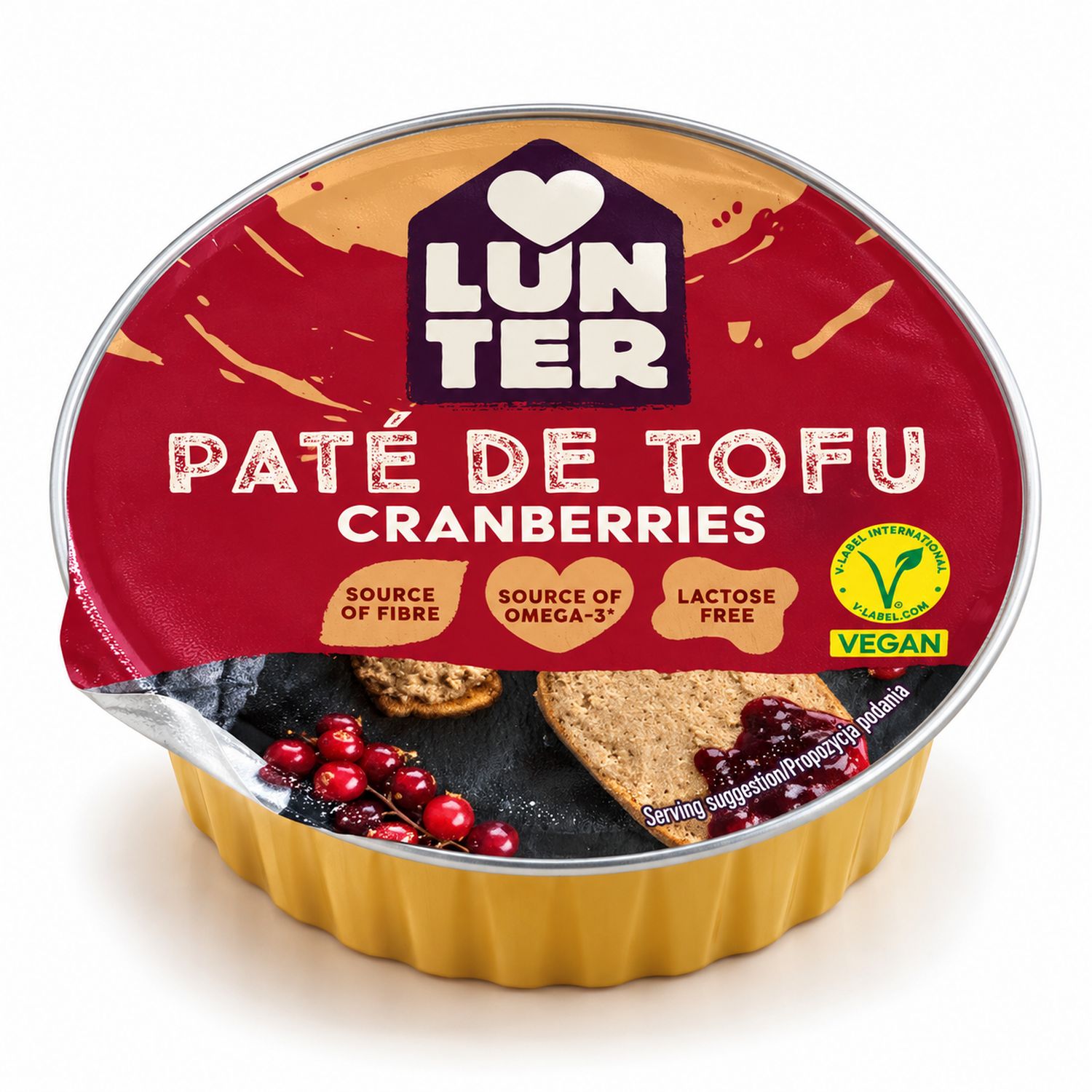Pasta z Tofu z Żurawiną Wegańska 75 g - Lunter