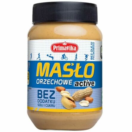 Pasta Orzechowa Active Bez Dodatku Soli i Cukru 470 g - Primavika