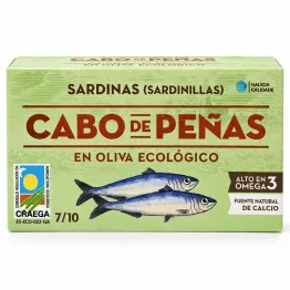 Mini Sardynki w Ekologicznej Oliwie z Oliwek 85 g (62 g) - Cabo de Penas