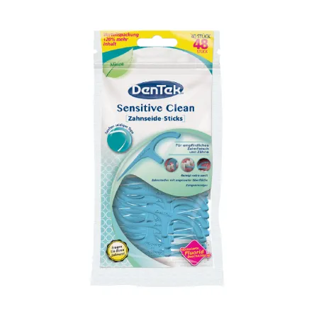 Wykałaczki z Nicią do Zębów Wrażliwych 48 sztuk Dentek - Przecena Krótka Data Minimalnej Trwałości