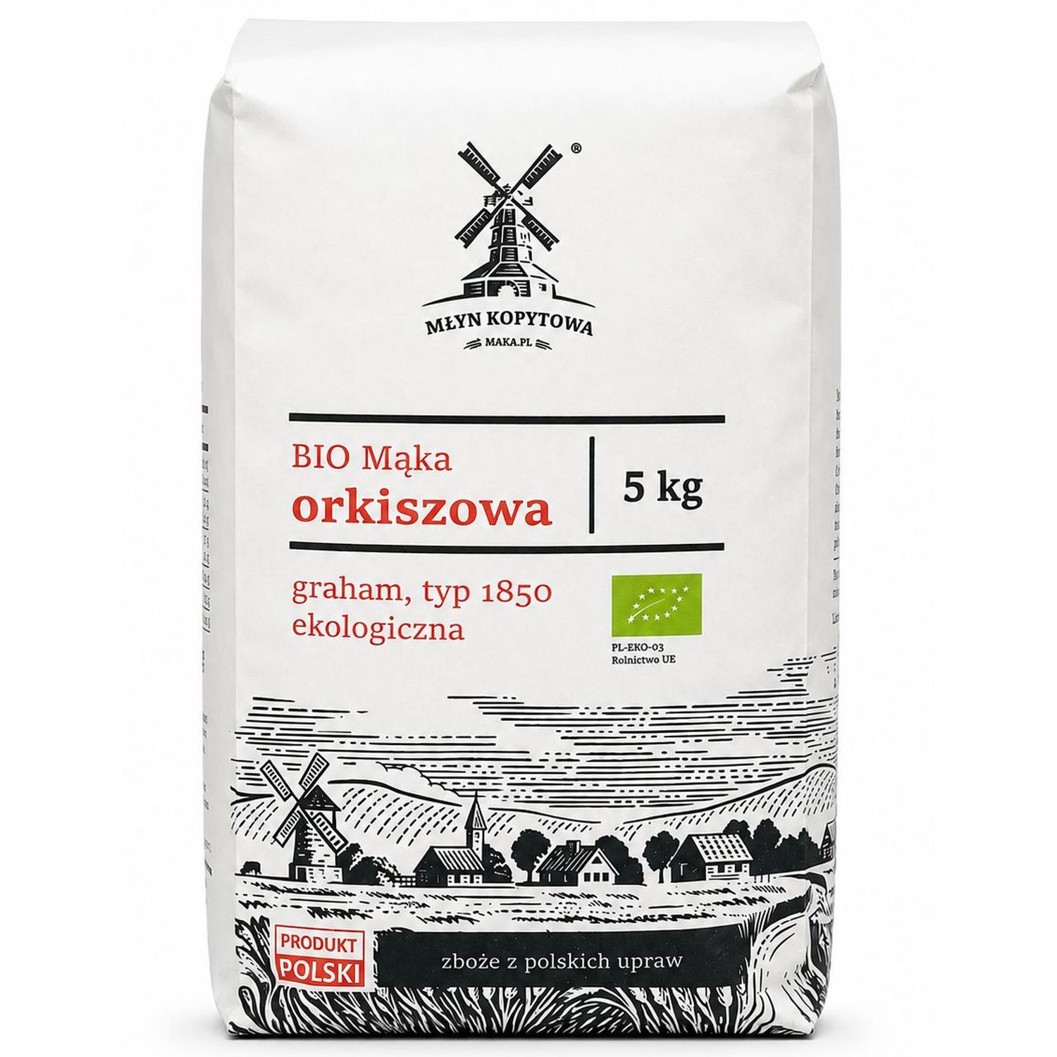 Mąka Orkiszowa Graham Typ 1850 Eko 5 kg - Młyn Kopytowa