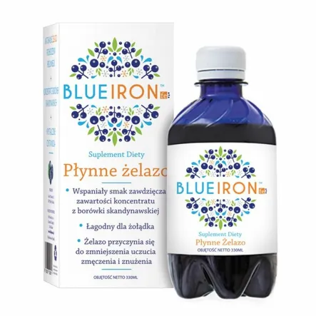 Żelazo w Płynie 300 ml - Blue Iron - Przecena Krótka Data Minimalnej Trwałości