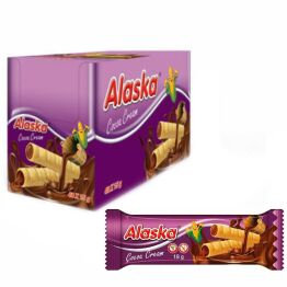 48 x Rurki Kukurydziane Nadziewane Kakaowe Bezglutenowe 18 g - Alaska