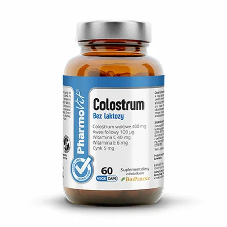 Colostrum bez laktozy Clean Label 60 kapsułek - Pharmovit