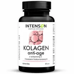 Kolagen z Witaminą C i Kwasem Hialuronowym ANTI-AGE 60 Tabletek - Intenson