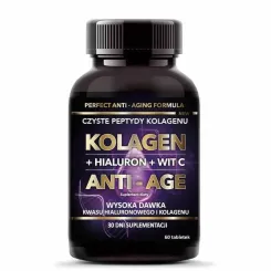 Kolagen +Hialuron +Wit C ANTI-AGE 60 Tabletek - Intenson