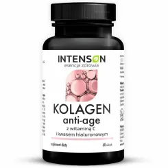 Kolagen z Witaminą C i Kwasem Hialuronowym ANTI-AGE 60 Tabletek - Intenson