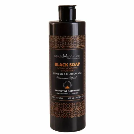 Mydło Czarne Marokańskie Savon Noir z Olejem Arganowym i Glinką RHASSOUL 400 ml - Beaute Marrakech