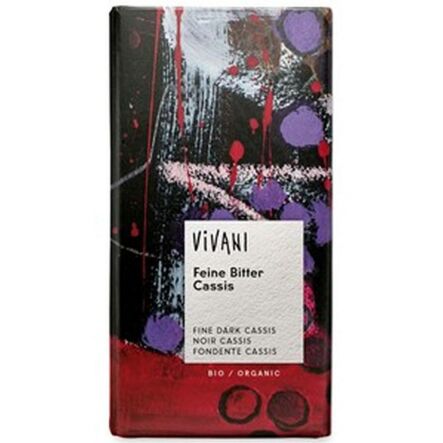 Czekolada Gorzka z Nadzieniem Czarna Porzeczka Bio 100 G - Vivani - Przecena Krótka Data Minimalnej Trwałości