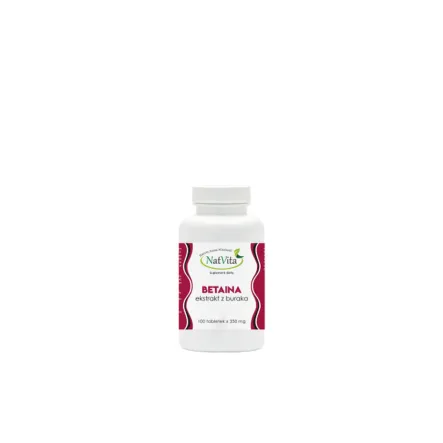 Betaina Ekstrakt 20:1 z Buraka 350 mg 100 Tabletek Natvita