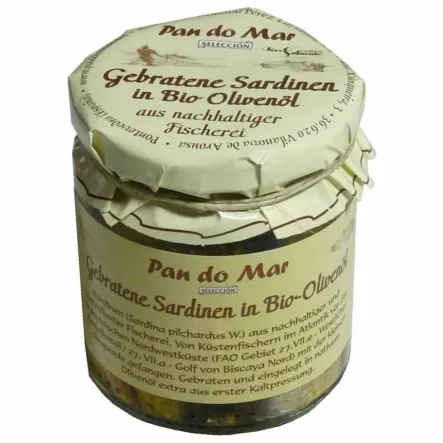 Sardynki Smażone w Bio Oliwie z Oliwek 220 g (154 g) - Pan do Mar