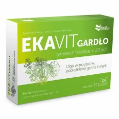 EKAVIT GARDŁO Tymianek i Podbiał 24 Pastylki do Ssania - EkaMedica