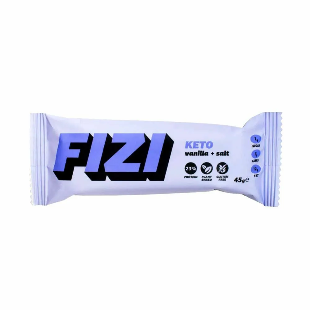 KETO Baton Proteinowy Bezglutenowy Wanilia + Sól 45 g - FIZI