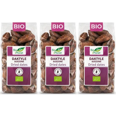 3 x Daktyle Bez Pestek Suszone Bezglutenowe Bio 400 g - Bio Planet
