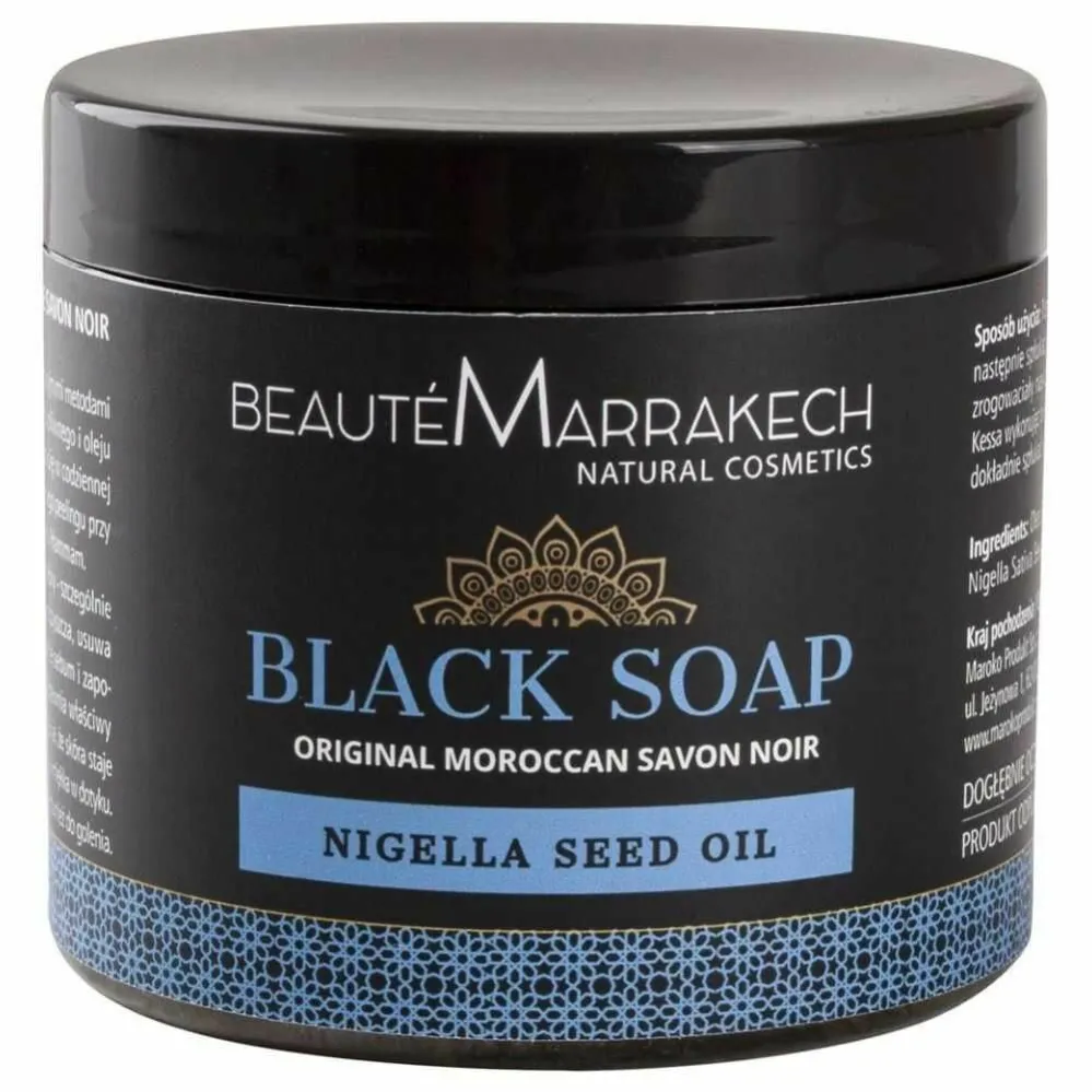 Czarne Mydło Marokańskie Savon Noir z Olejem z Czarnuszki 200 g - Beaute Marrakech