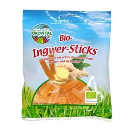 Żelki Pałeczki Imbirowe Bez Laktozy Bezglutenowe Bio 100 g - Okovital