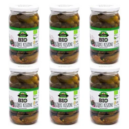 6 x Ogórki Kiszone Niepasteryzowane Bezglutenowe Bio 700 g (400 g) - Farma Świętokrzyska (COLD)