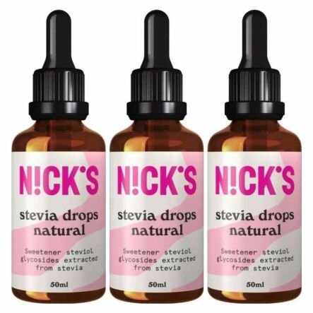 3 x Słodzik w Płynie Stevia Drops Natural 50 ml - Nicks