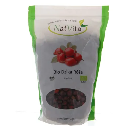 Bio Dzika Róża Owoc Suszony 1000g - Natvita - Owoce Dzikiej Róży Suszone Eko