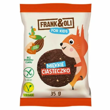 Miękkie Ciasteczko z Kakao i Pastą z Orzechów Laskowych 35 g - Frank & Oli For Kids