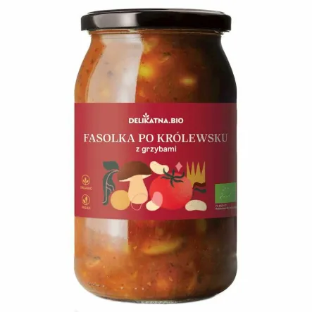 Fasolka po Królewsku z Grzybami Bio 900 ml - Delikatna.Bio