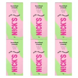 6 x Czekolada Mleczna z Orzechami Laskowymi Hazelnut Crunch 75 g - Nicks