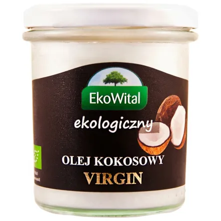 Olej Kokosowy Virgin Bio 240 g - EkoWital - do jedzenia na surowo lub do ciała 