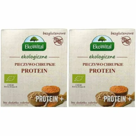 2 x Pieczywo Chrupkie Protein+ Bezglutenowe Bez Dodatku Cukru Bio 100 g - EkoWital