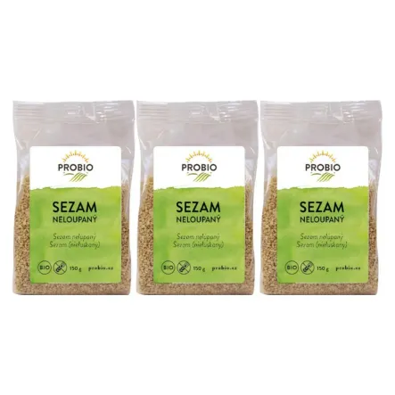 3 x Sezam Niełuskany Bio  Bezglutenowy 150 g  Probio