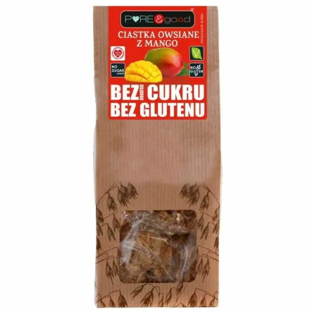 Ciastka Owsiane z Mango Bez Dodatku Cukru 150 g - PURE&Good