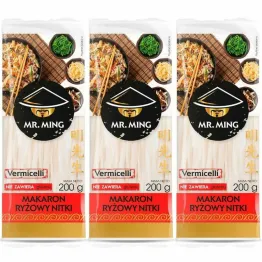3 x Makaron Ryżowy NITKA VERMICELLI 200 g -  Mr. Ming
