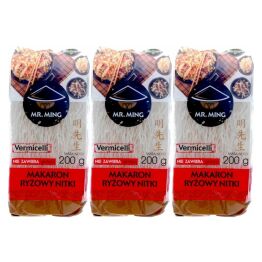 3 x Makaron Ryżowy NITKA VERMICELLI 200 g -  Mr. Ming