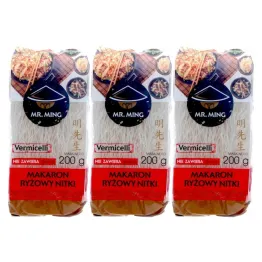 3 x Makaron Ryżowy NITKA VERMICELLI 200 g -  Mr. Ming